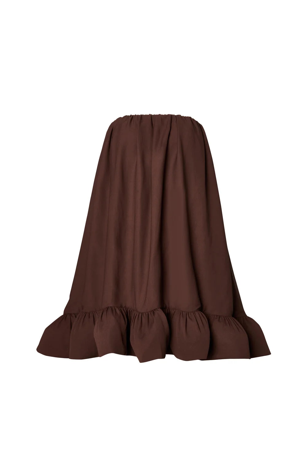 Mikala Strapless Ruffled Mini Dress - Chocolate