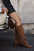 Siwa Suede Knee Boot - Dark Camel