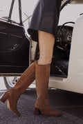 Siwa Suede Knee Boot - Dark Camel