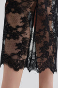 Alice Sheer Lace Midikjol - Svart