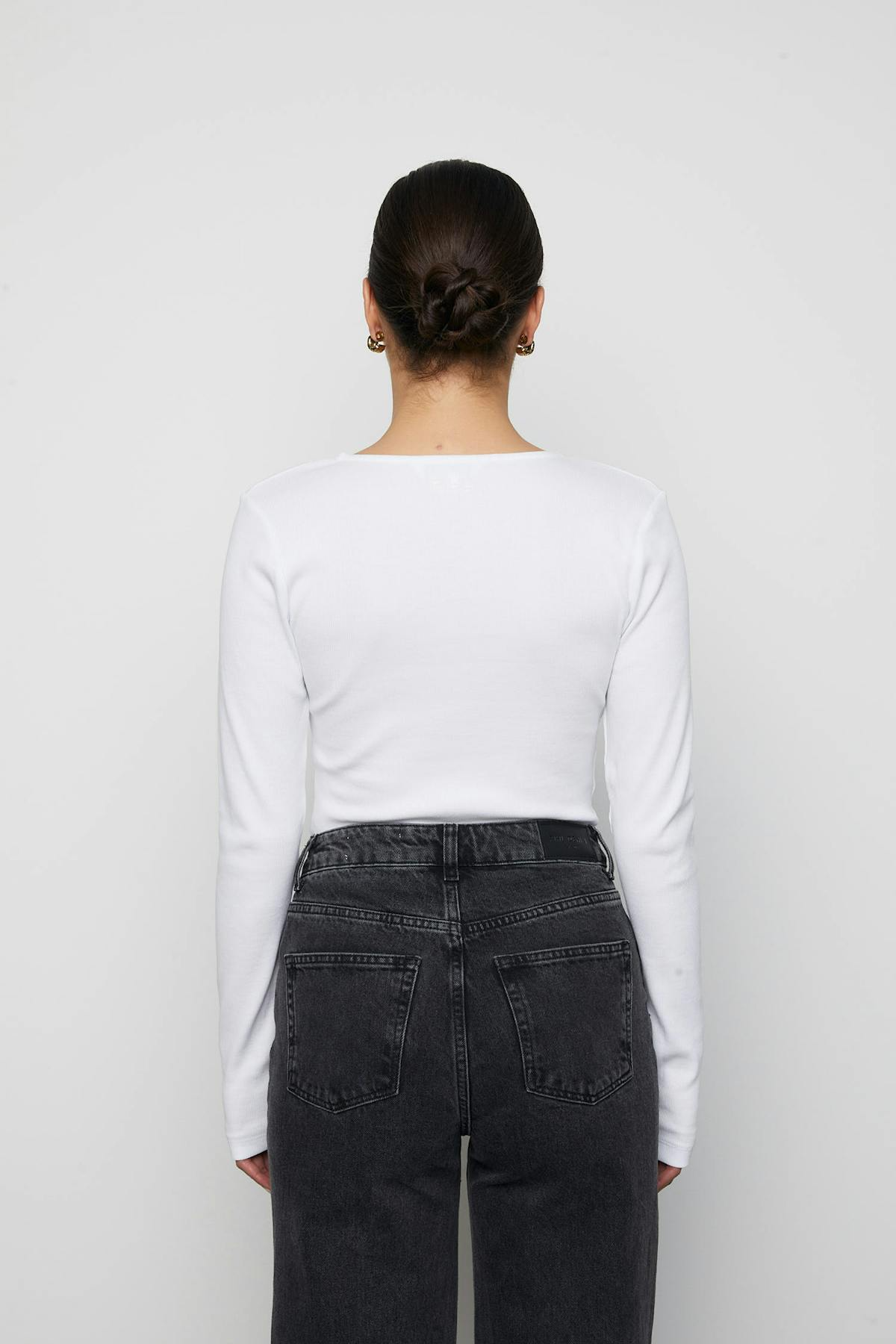 Pino Rib Triangle Neck - Vit
