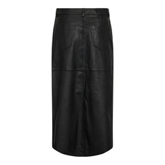 Phoebecc Leather Slit Skirt - Black