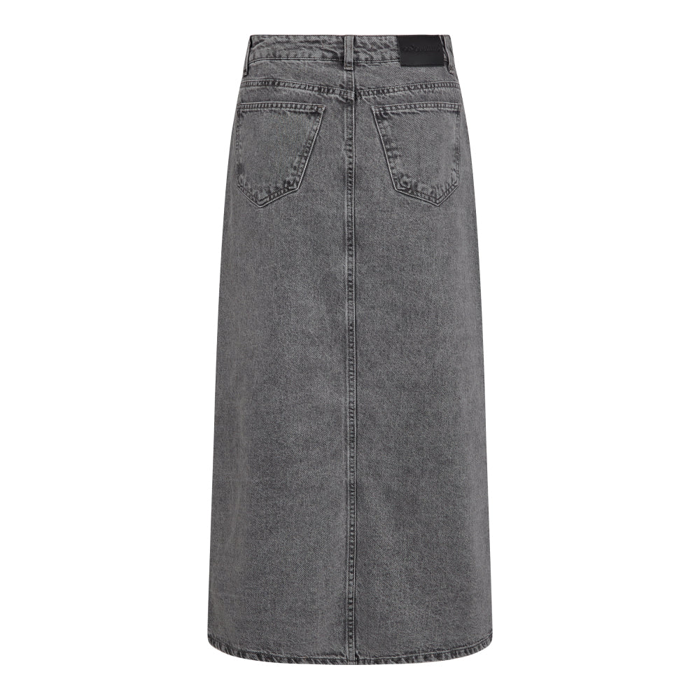Vikacc Asym Slit Skirt - Mid Grey
