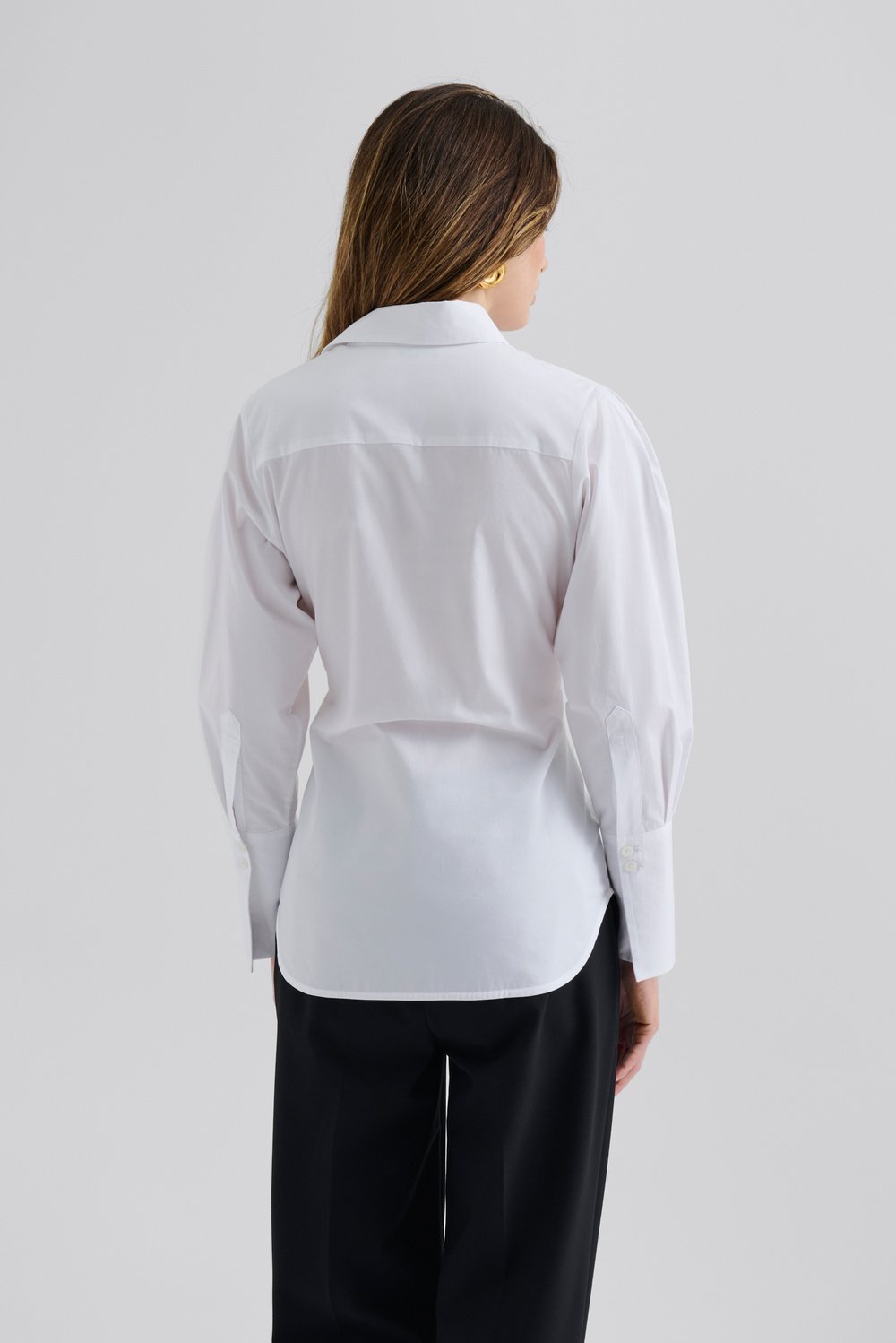 Calisa Fitted Poplin Shirt - Vit