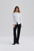 Calisa Fitted Poplin Shirt - Vit