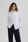 Calisa Fitted Poplin Shirt - Vit