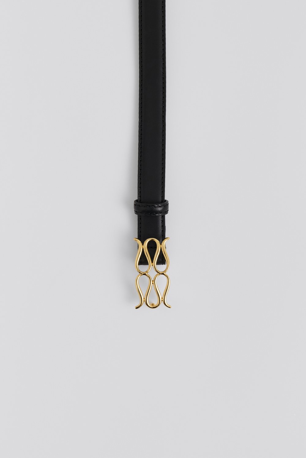 Monogram Leather Belt - Svart
