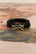 Monogram Leather Belt - Svart