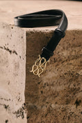 Monogram Leather Belt - Svart
