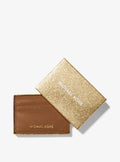 Pebbled Leather Card Case - Luggage