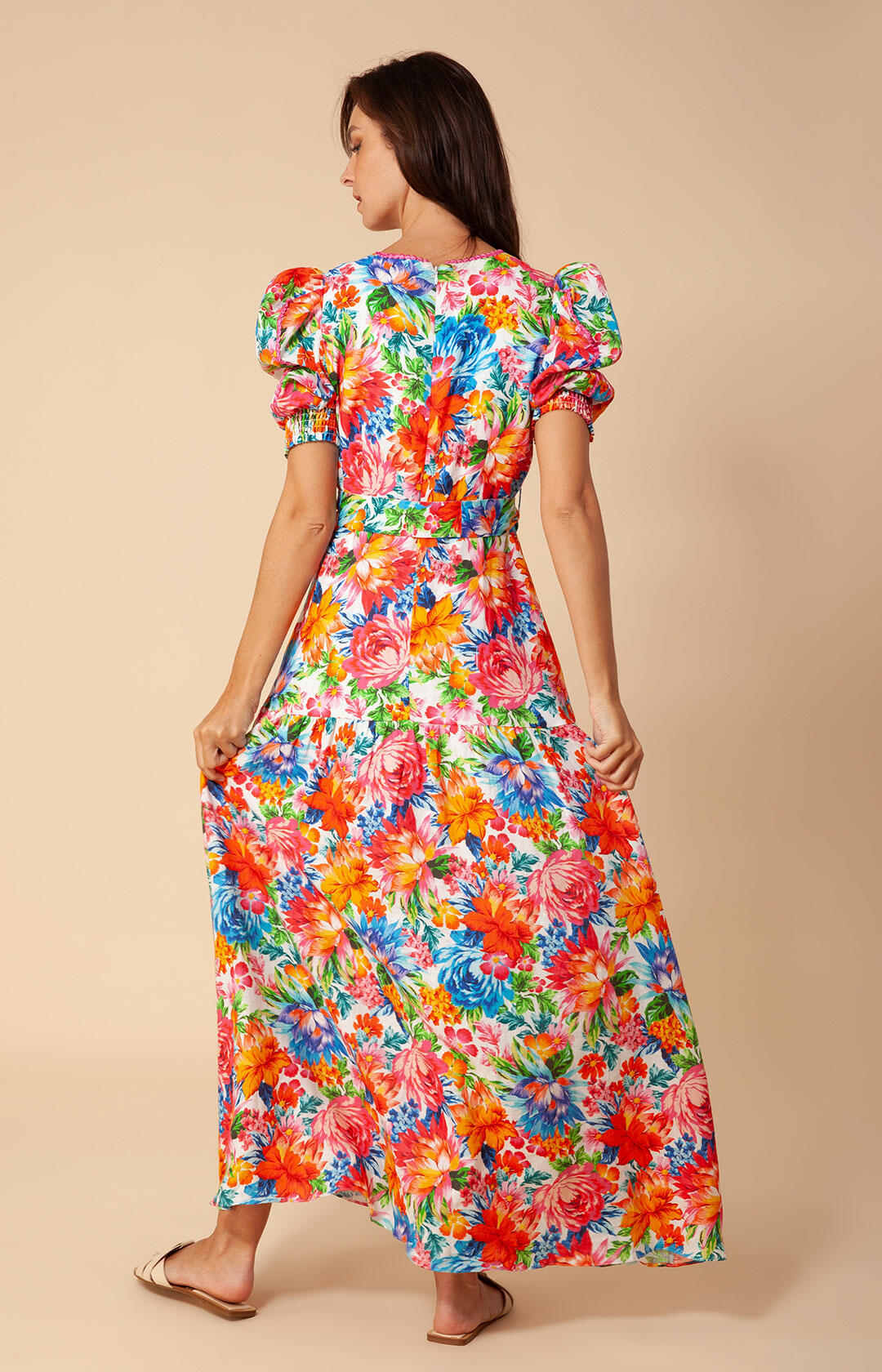 Dominica Long Linen Dress - Ivory