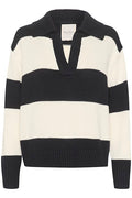 ElindaPW PU - Dark Navy Bold Stripe
