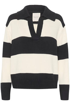 ElindaPW PU - Dark Navy Bold Stripe