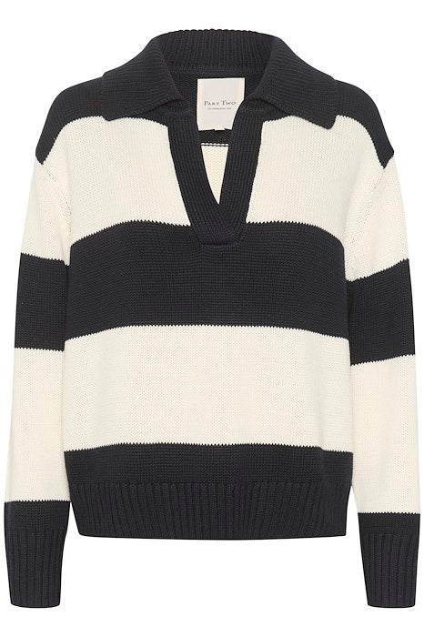 ElindaPW PU - Dark Navy Bold Stripe