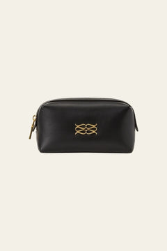 Monogram Leather Toiletry Bag - Black