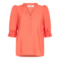 Callum Elastic SS V-Blouse - Pelican