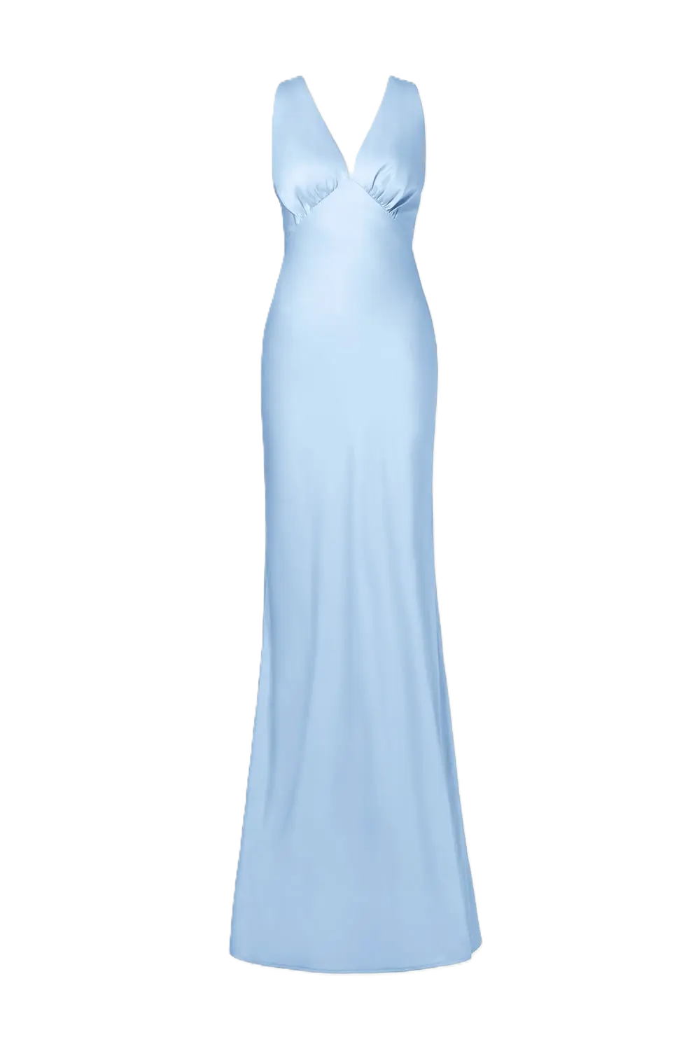Thelma Open Back Satin Maxi Dress - Dusty Blue