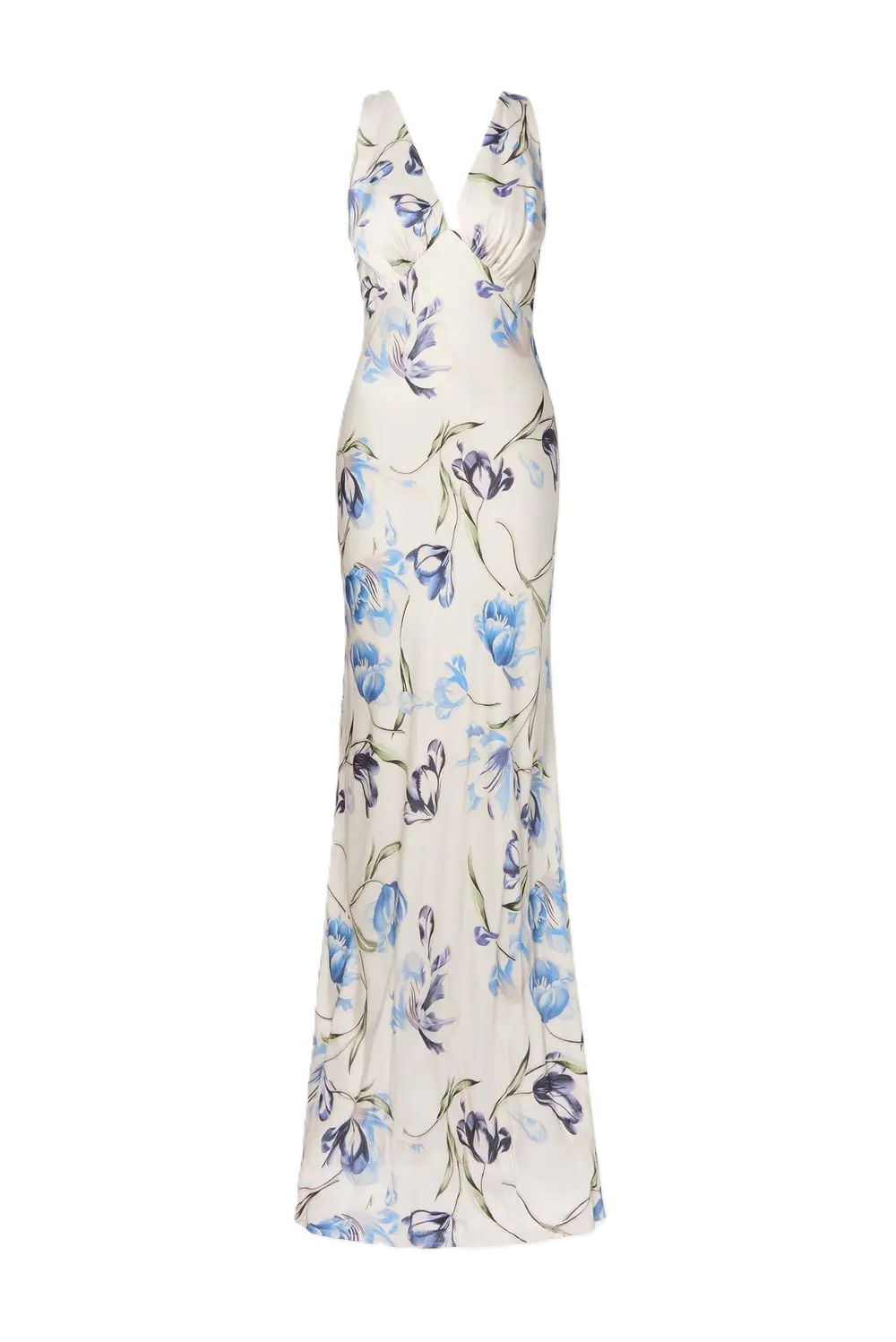 Thelma Open Back Satin Maxi Dress - Tulip Blue