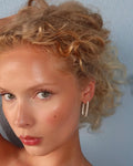 Diamond Edge Hoops - Silver