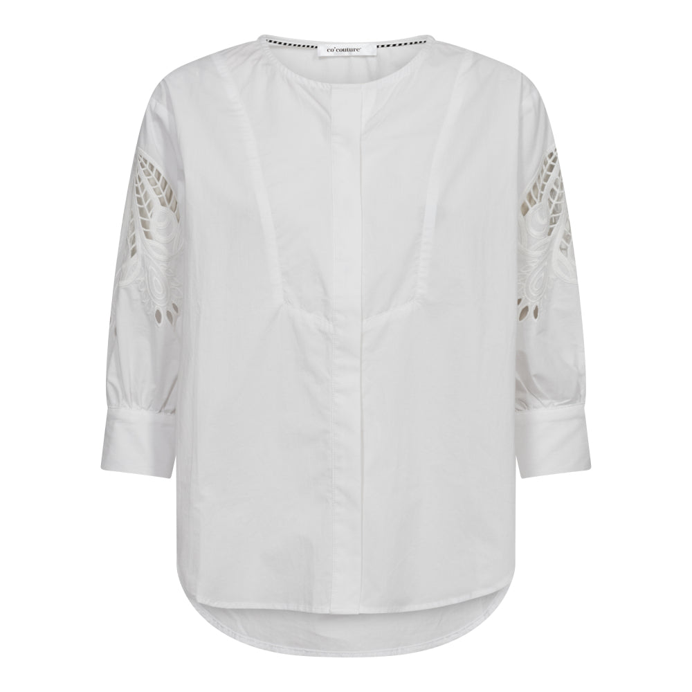 KelliseCC Lace Cut Shirt - Vit