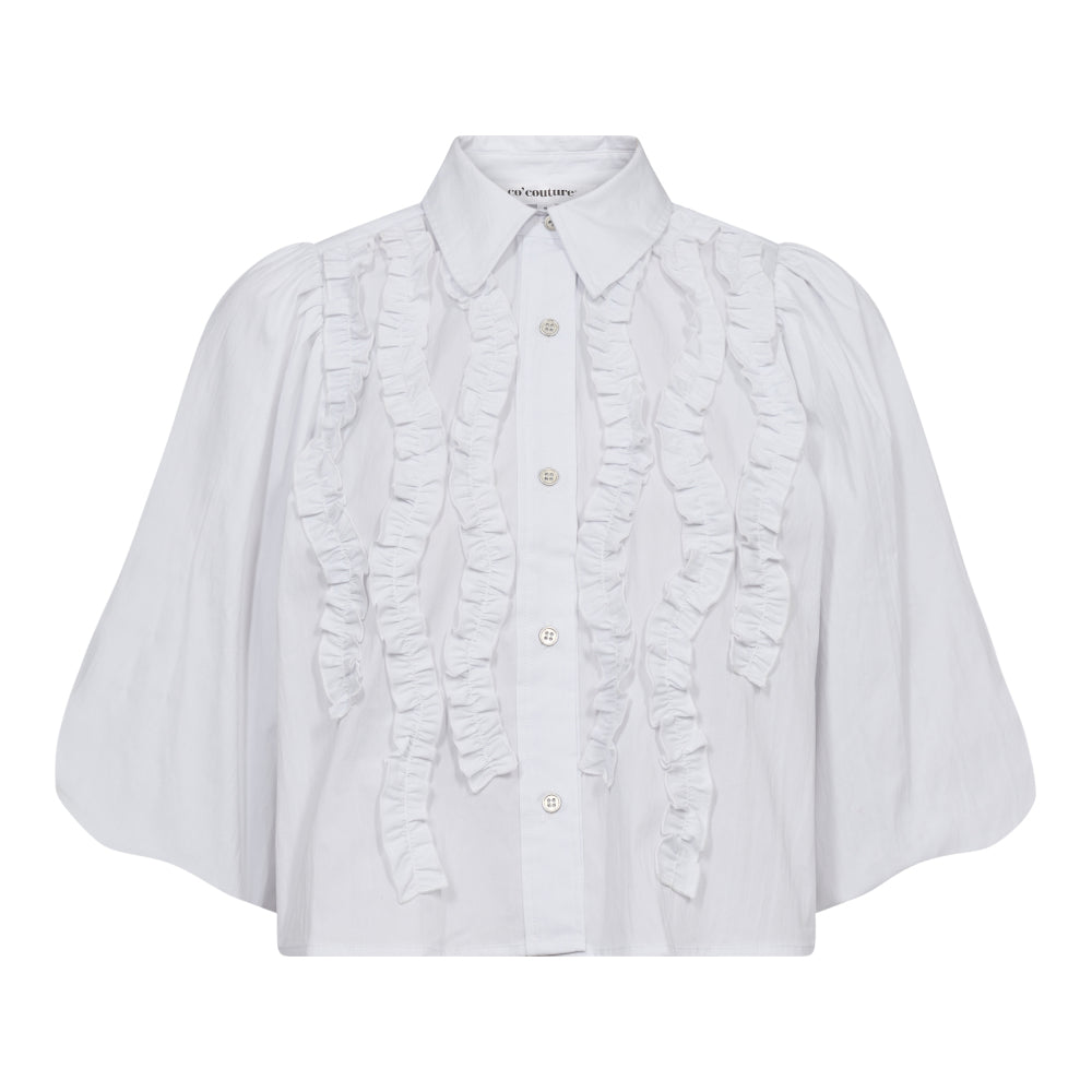 CoCC Crisp Ruffle Puff Shirt - White