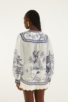 Long Sleeve Blouse - Coast Scarf Off-White