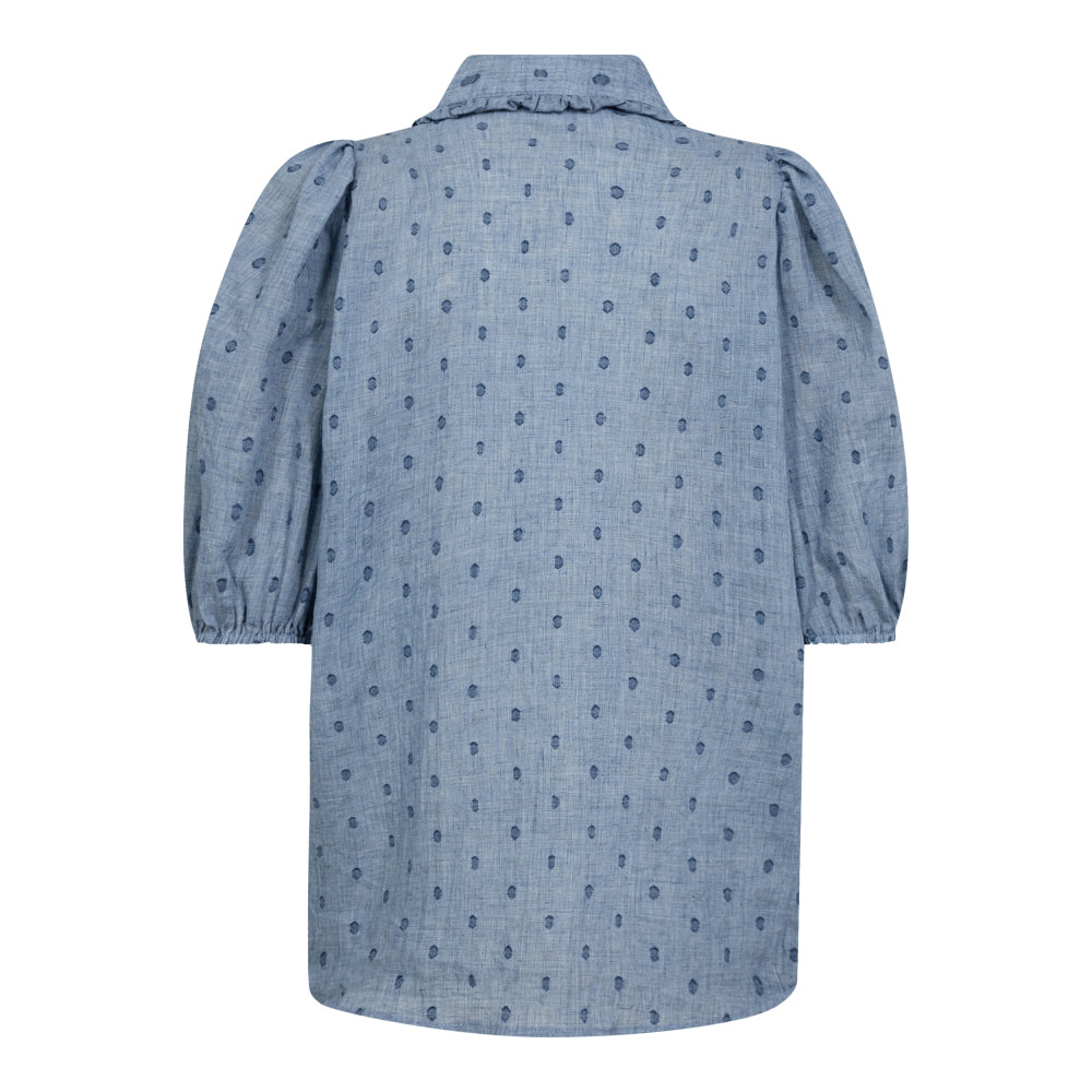 Co'Couture Dottiecc SS Blus - Dusty Blue