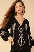 Dyana Embrodery Top - Black