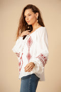 Dyana Embrodery Top - Red