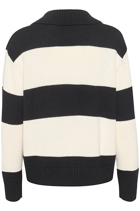 ElindaPW PU - Dark Navy Bold Stripe