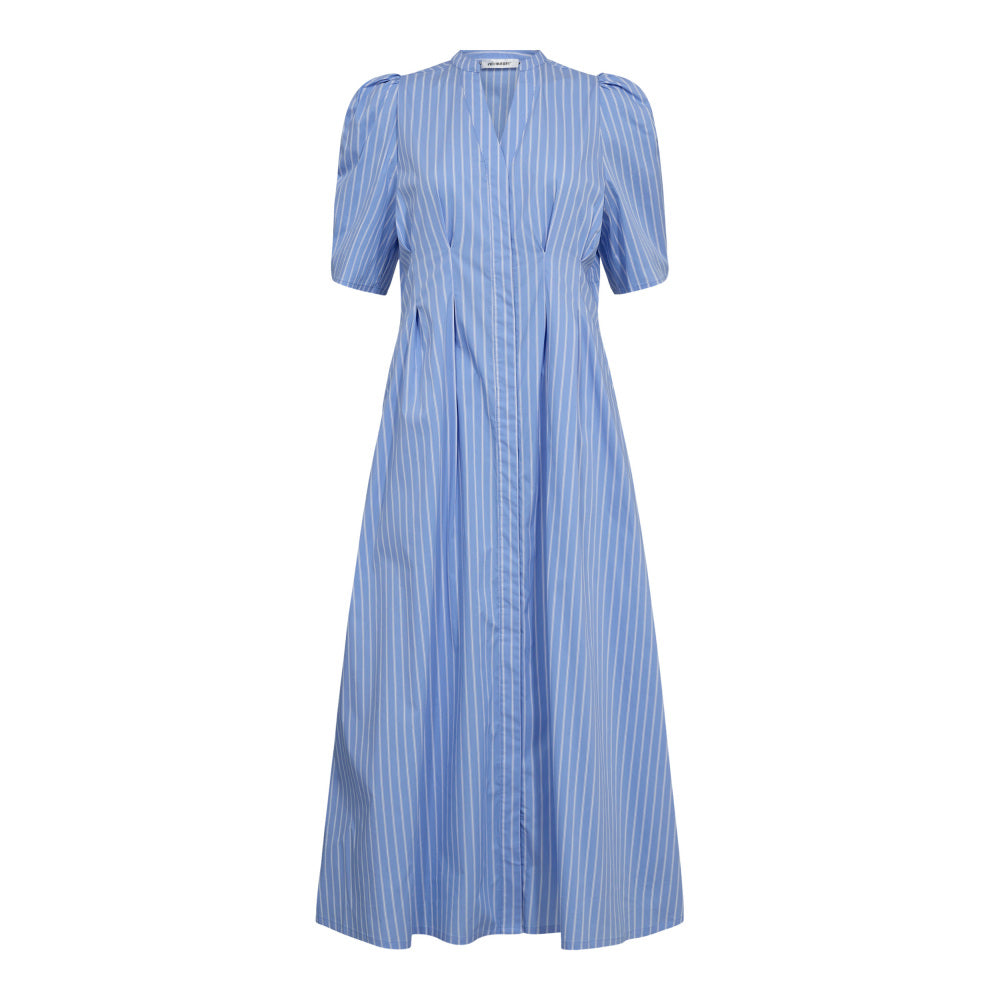 Co'Couture Micacc Stripe Pleat Dress - Pale Blue