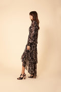 Celeste Tiered Skirt Dress - Black