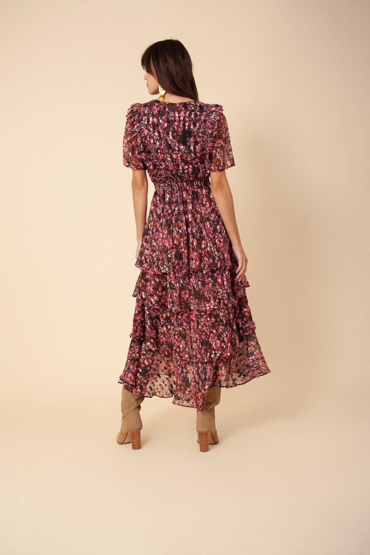 Jade Tiered Skirt Dress - Black
