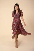Jade Tiered Skirt Dress - Black
