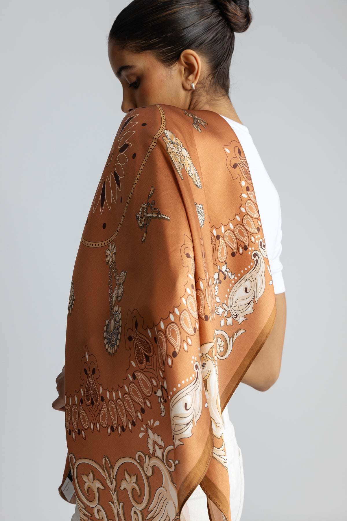 Lola Silk Scarf - Rust