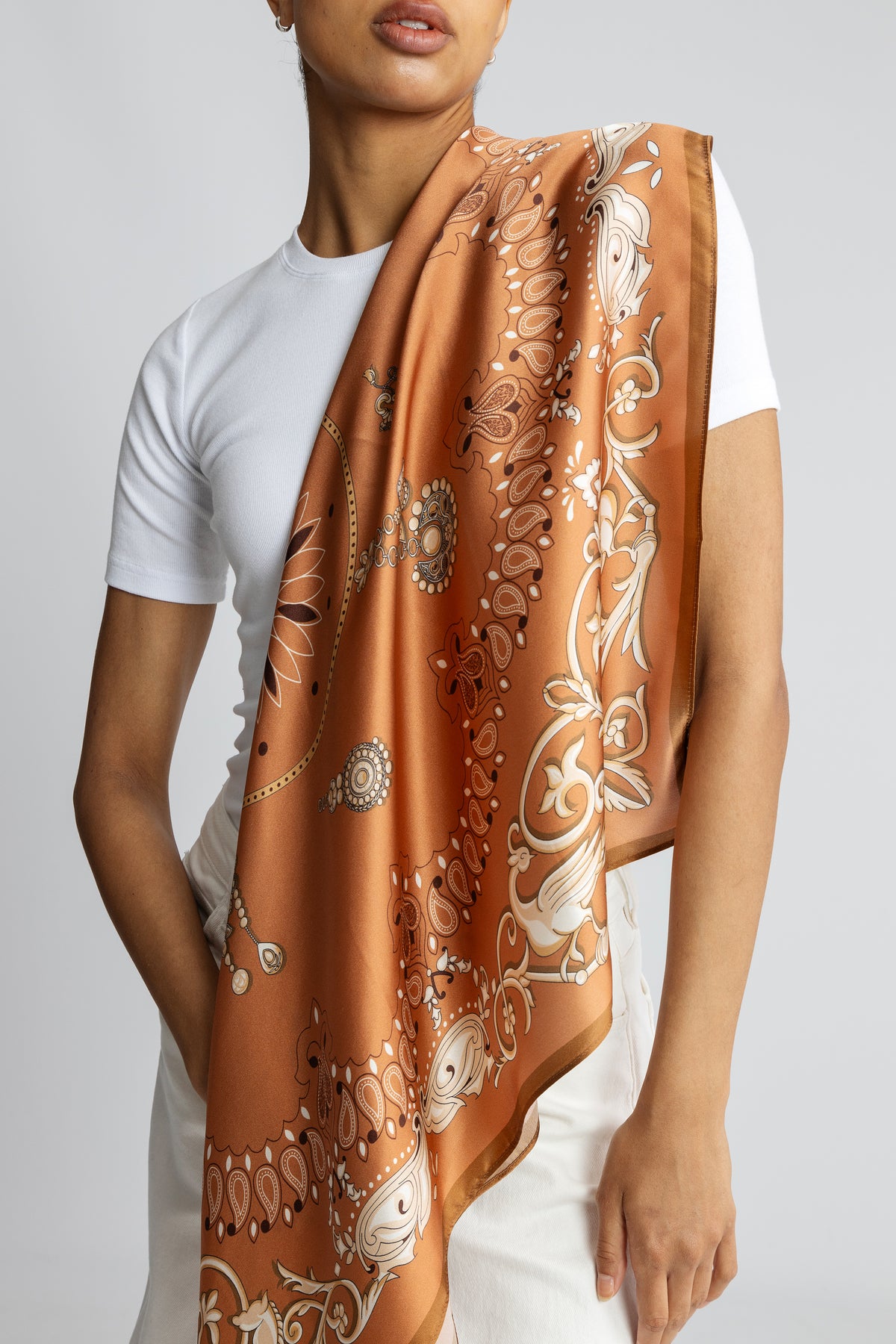 Lola Silk Scarf - Rust