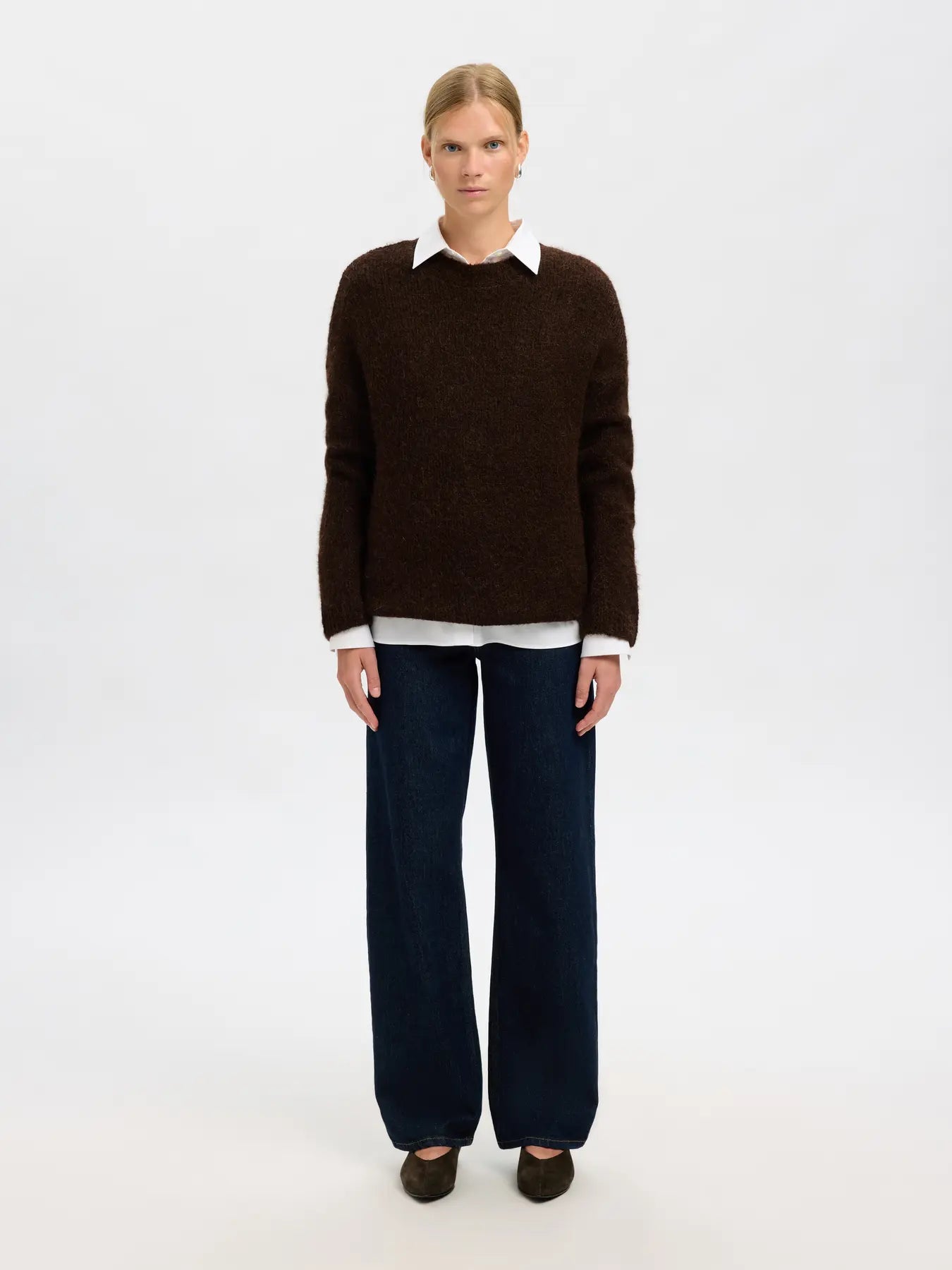 Gabriella Ls Knit New O-Neck - Delicioso Melange