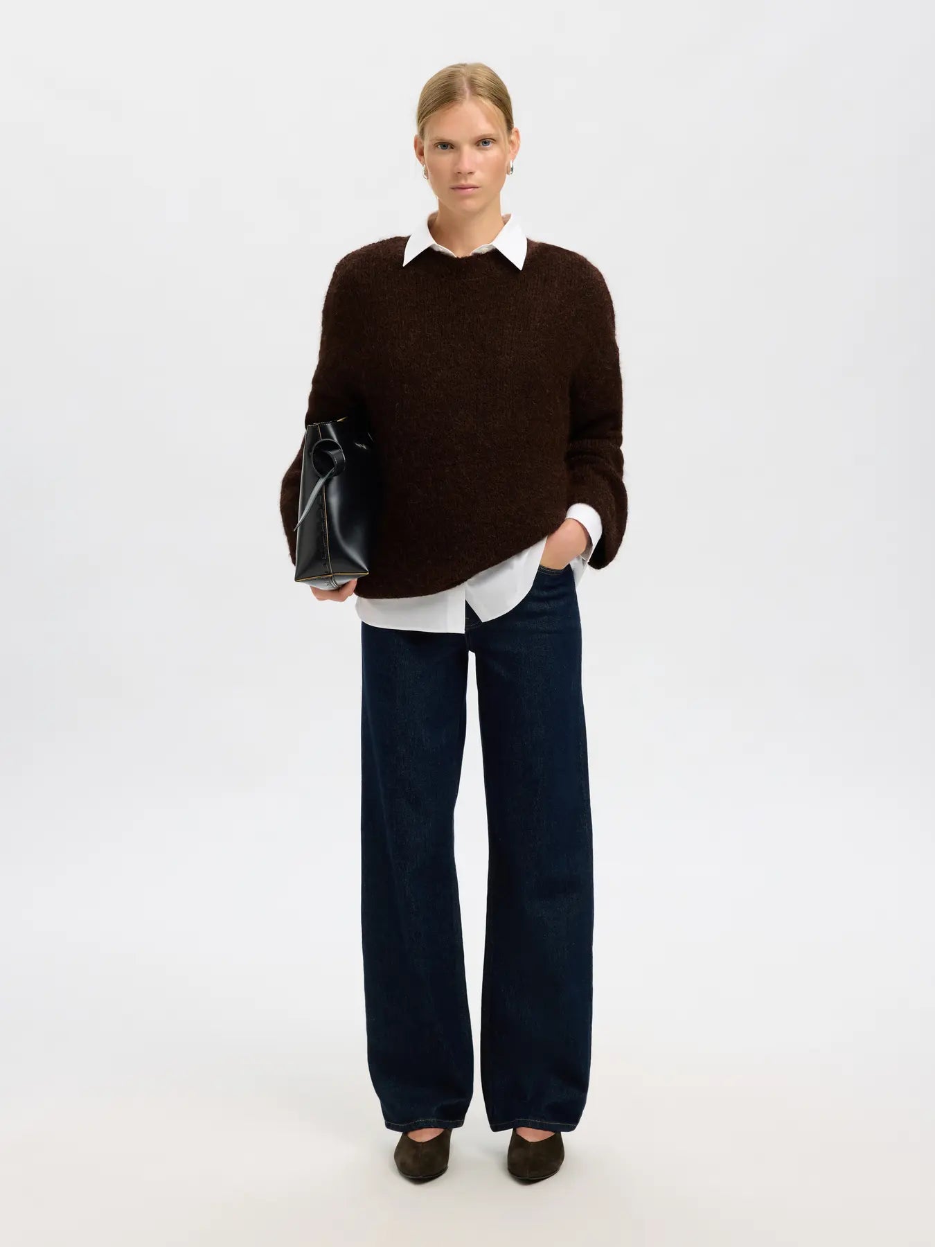 Gabriella Ls Knit New O-Neck - Delicioso Melange