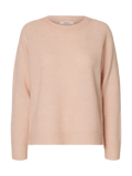 Lulu Ls Knit O-Neck - Pale Dogwood Melange