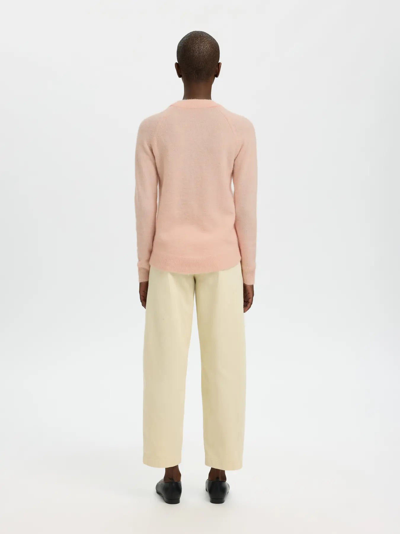 Lulu Ls Knit O-Neck - Pale Dogwood Melange