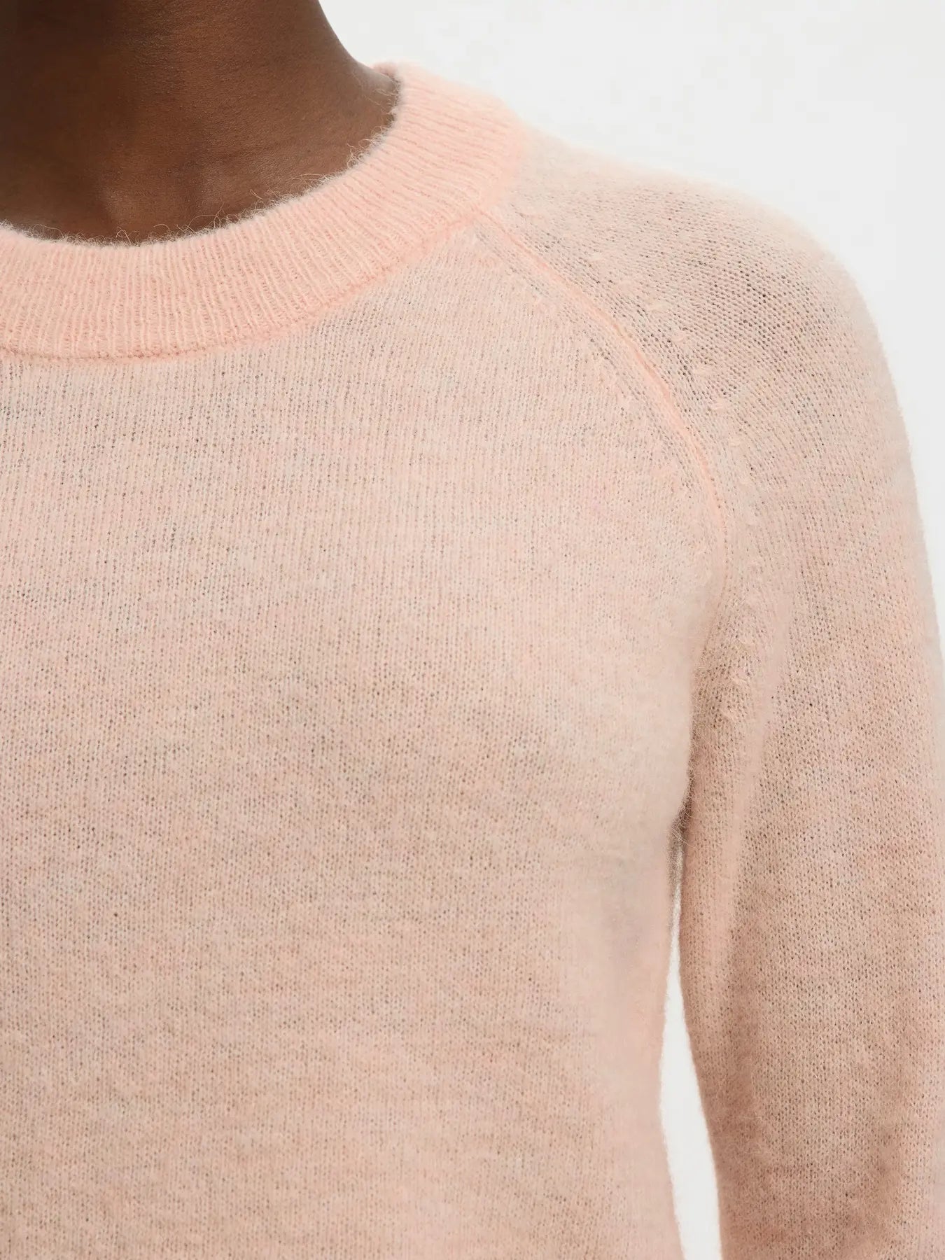 Lulu Ls Knit O-Neck - Pale Dogwood Melange