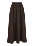 Yara Long Poplin Skirt - Chocolate Brown