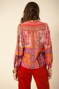 Louise Silk Blouse - Orange