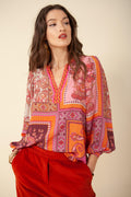 Louise Silk Blouse - Orange