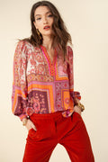 Louise Silk Blouse - Orange