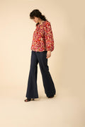 Alba Velvet Burnout Blouse - Pink