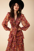 Jeanne Tiered Skirt Dress - Gold