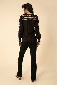 Leonie Embrodery Top - Black