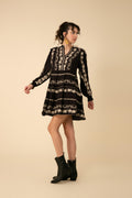 Luna Embrodery Dress - Black