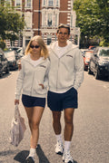 W. Varsity Zip Hoodie - Grå/Burgundy